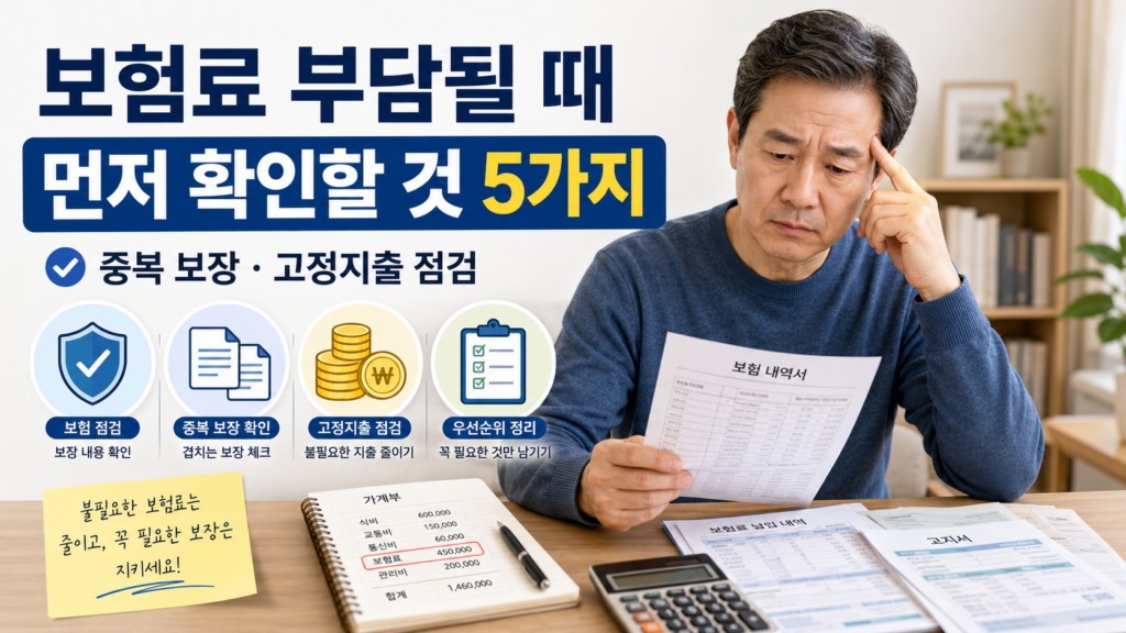보험료 부담이 커질 때 중복 보장과 고정지출을 점검하는 50대 돈관리 이미지