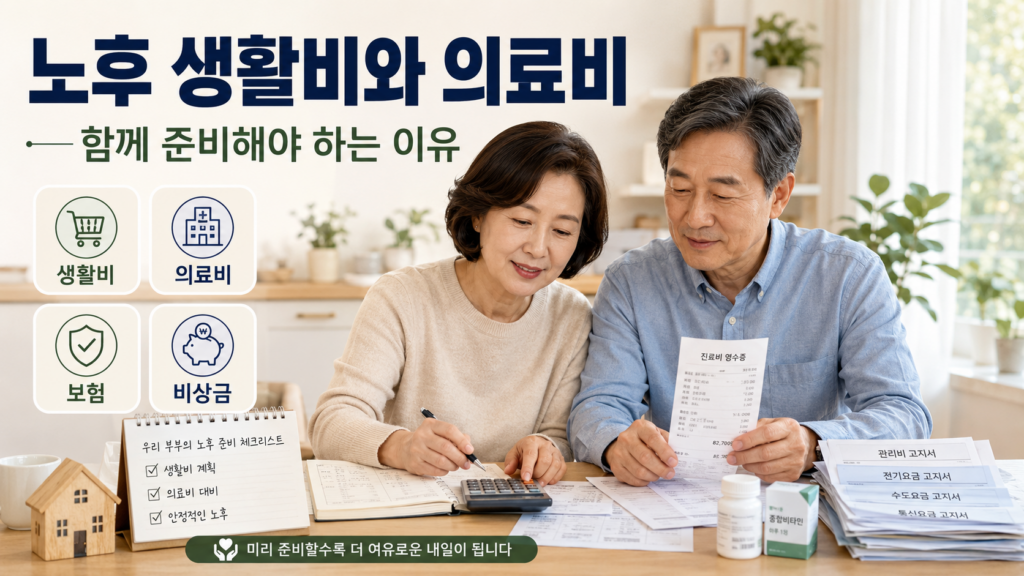 노후 생활비와 의료비를 함께 계산하는 50대 가정