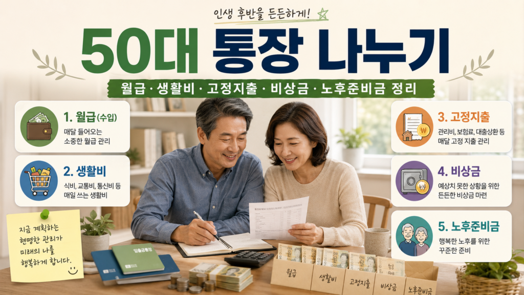 50대 통장 나누기와 생활비 흐름을 확인하는 50대 가장